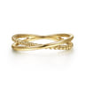 14K Yellow Gold Bujukan Criss Cross Ring