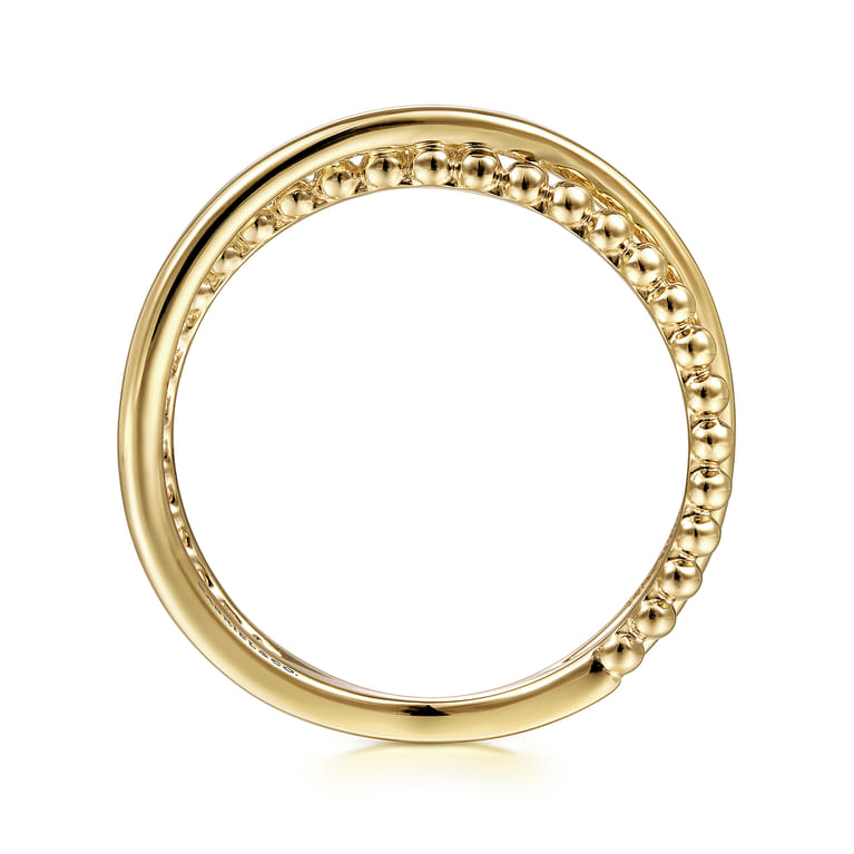 14K Yellow Gold Bujukan Criss Cross Ring - Shot 2