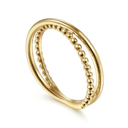 14K Yellow Gold Bujukan Criss Cross Ring