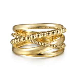 14K Yellow Gold Bujukan Criss Cross Ring