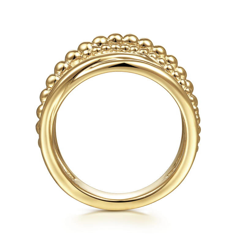 14K Yellow Gold Bujukan Criss Cross Ring - Shot 2