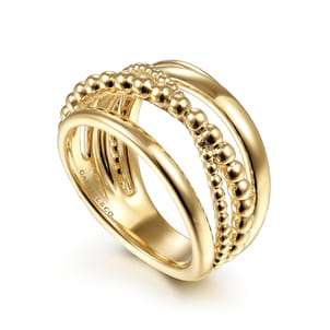 14K Yellow Gold Bujukan Criss Cross Ring