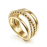 14K Yellow Gold Bujukan Criss Cross Ring