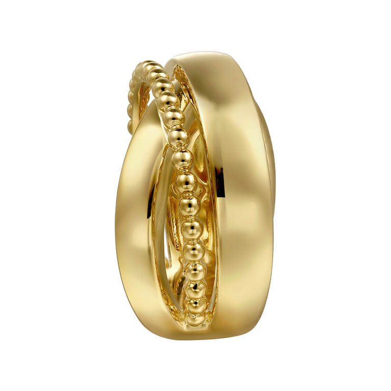 14K Yellow Gold Bujukan Criss Cross Ring - Shot 4