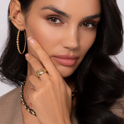 14K Yellow Gold Bujukan Criss Cross Ring