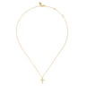 14K Yellow Gold Bujukan Cross Diamond Pendant Necklace - 0.09 ct