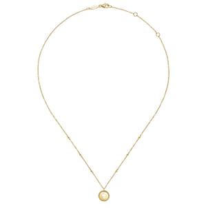 14K Yellow Gold Bujukan Cross Pendant Necklace