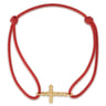 14K Yellow Gold Bujukan Cross Red Cord Bracelet