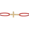 14K Yellow Gold Bujukan Cross Red Cord Bracelet