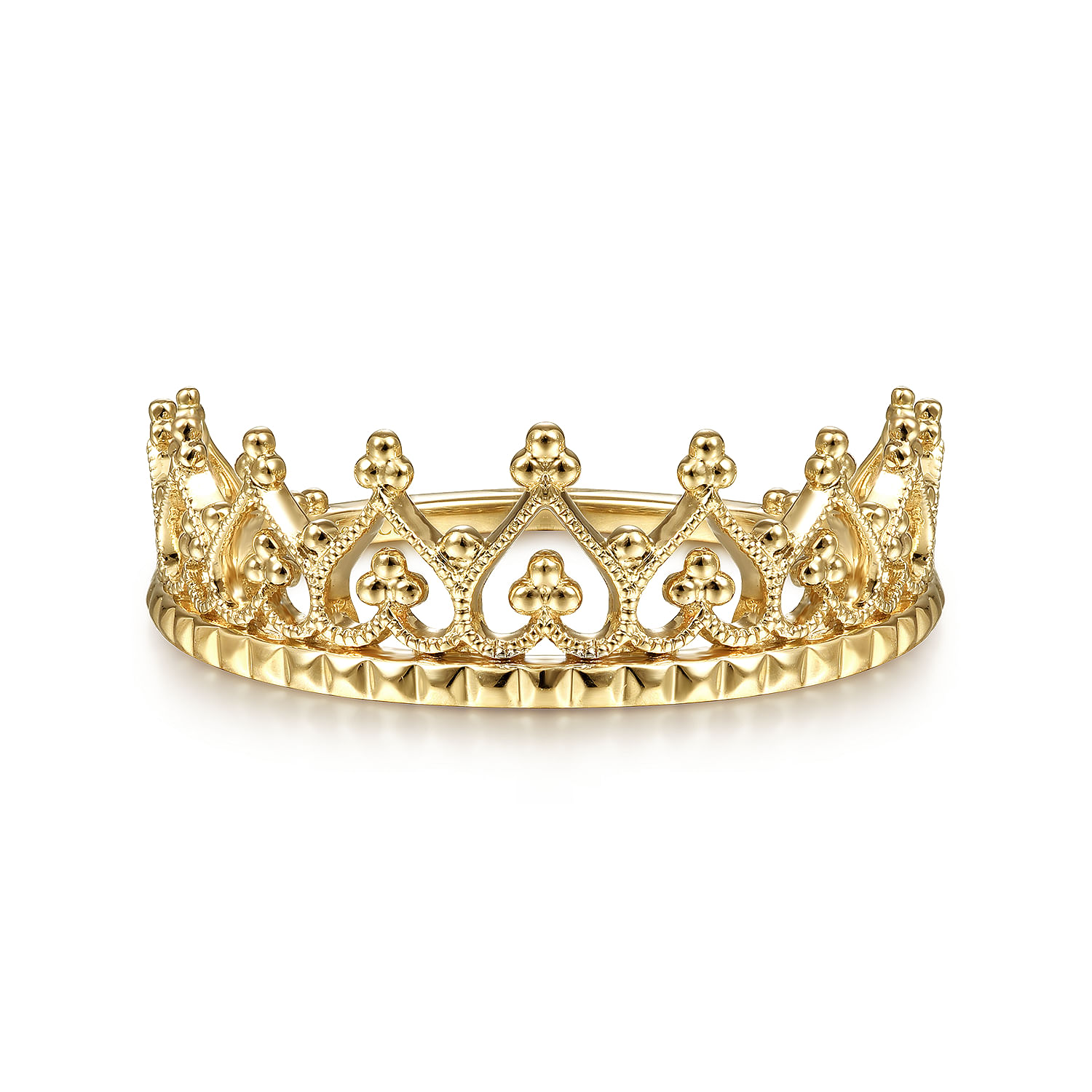 14K Yellow Gold Bujukan Crown Stackable Ring