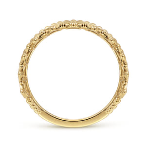 14K Yellow Gold Bujukan Crown Stackable Ring