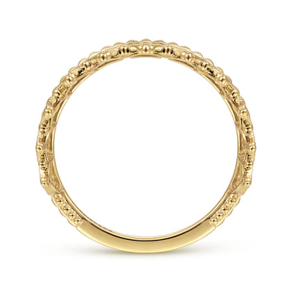 14K Yellow Gold Bujukan Crown Stackable Ring