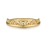 14K Yellow Gold Bujukan Crown Stackable Ring