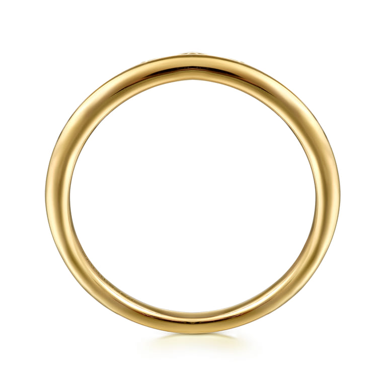 14K Yellow Gold Bujukan Crown Stackable Ring - Shot 2