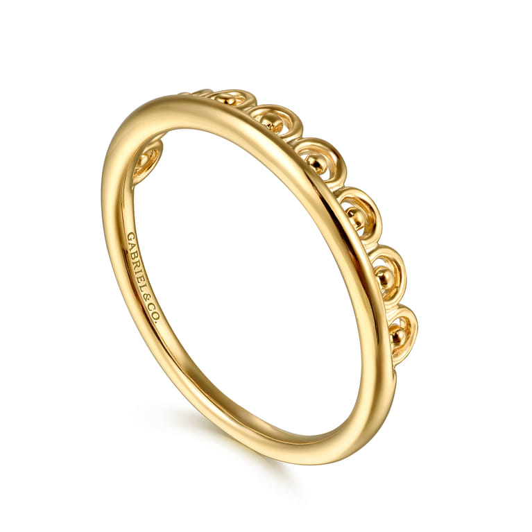 14K Yellow Gold Bujukan Crown Stackable Ring - Shot 3