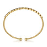 14K Yellow Gold Bujukan Cuff Bracelet with Diamond Filled Marquise Stations - 0.35 ct