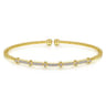 14K Yellow Gold Bujukan Cuff Bracelet with Diamonds - 0.2 ct