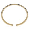 14K Yellow Gold Bujukan Cuff Bracelet with Marquise Sapphire and Round Diamonds - 0.25 ct