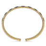 14K Yellow Gold Bujukan Cuff Bracelet with Marquise Sapphire and Round Diamonds - 0.25 ct