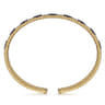 14K Yellow Gold Bujukan Cuff Bracelet with Marquise Sapphire and Round Diamonds - 0.25 ct