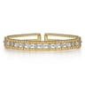 14K Yellow Gold Bujukan Cuff Bracelet with Marquise and Round Diamonds - 1.4 ct