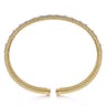 14K Yellow Gold Bujukan Cuff Bracelet with Marquise and Round Diamonds - 1.4 ct