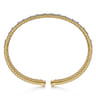 14K Yellow Gold Bujukan Cuff Bracelet with Marquise and Round Diamonds - 1.4 ct