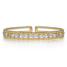 14K Yellow Gold Bujukan Cuff Bracelet with Marquise and Round Diamonds - 1.4 ct