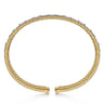 14K Yellow Gold Bujukan Cuff Bracelet with Marquise and Round Diamonds - 1.4 ct