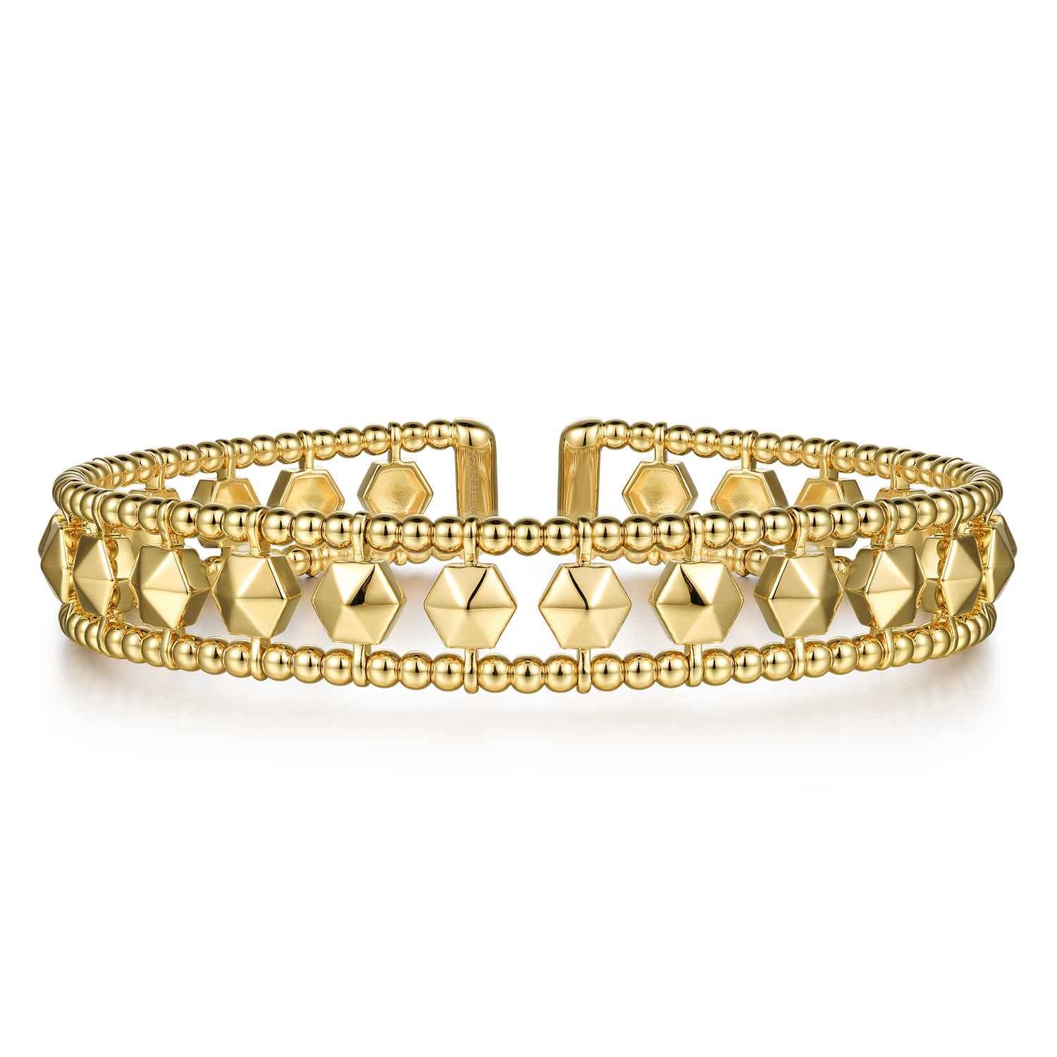 14K Yellow Gold Bujukan Cuff Bracelet - Shot 1