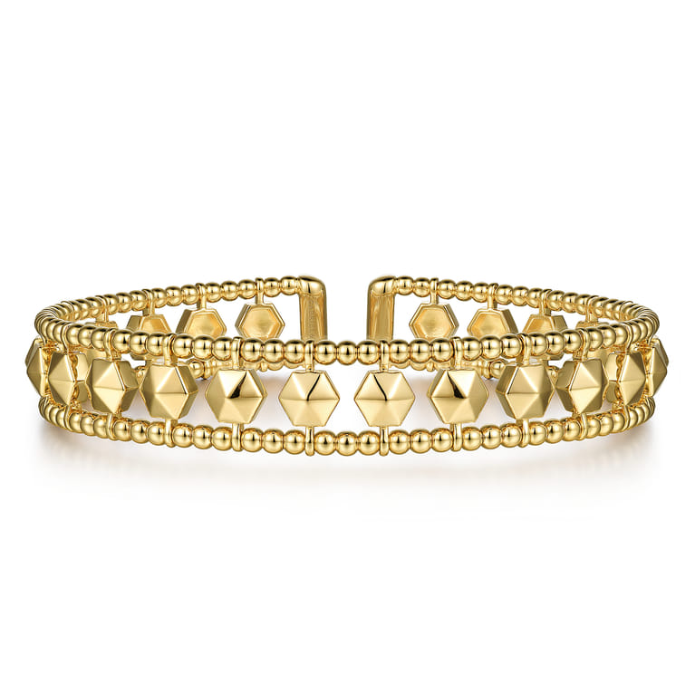 14K Yellow Gold Bujukan Cuff Bracelet - Shot 1