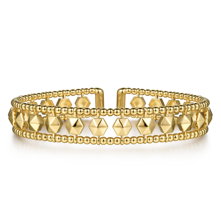 14K Yellow Gold Bujukan Cuff Bracelet - Shot 1