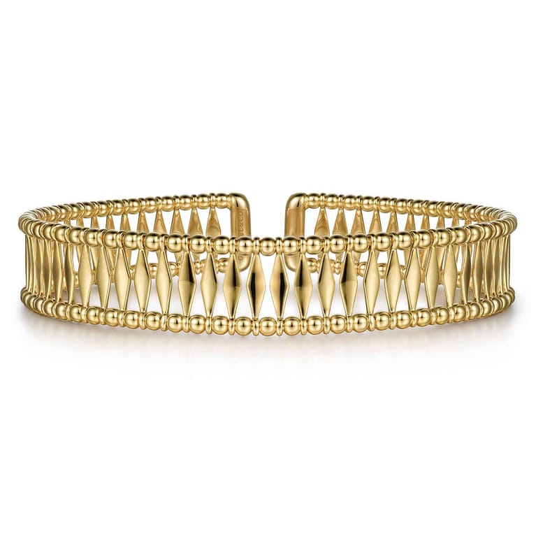 14K Yellow Gold Bujukan Cuff Bracelet - Shot 1