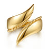 14K Yellow Gold Bujukan Curved Bypass Ring