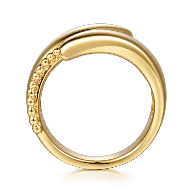 14K Yellow Gold Bujukan Curved Bypass Ring - Shot 2