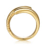 14K Yellow Gold Bujukan Curved Bypass Ring