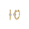 14K Yellow Gold Bujukan Diamond 15mm Huggie Earrings - 0.25 ct