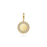 14K Yellow Gold Bujukan Diamond 18mm Round Shape Personalize Medallion Pendant With Detachable Bail - 0.3 ct