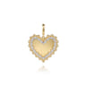 14K Yellow Gold Bujukan Diamond 24mm Heart Medallion PendantWith Detachable Bail - 0.6 ct