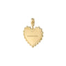 14K Yellow Gold Bujukan Diamond 24mm Heart Medallion PendantWith Detachable Bail - 0.6 ct