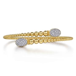 14K Yellow Gold Bujukan Diamond Bangle