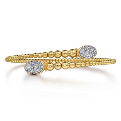 14K Yellow Gold Bujukan Diamond Bangle