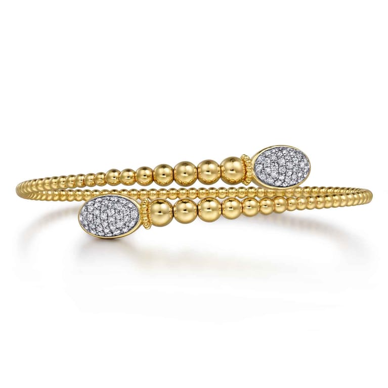 14K Yellow Gold Bujukan Diamond Bangle - 0.5 ct - Shot 1