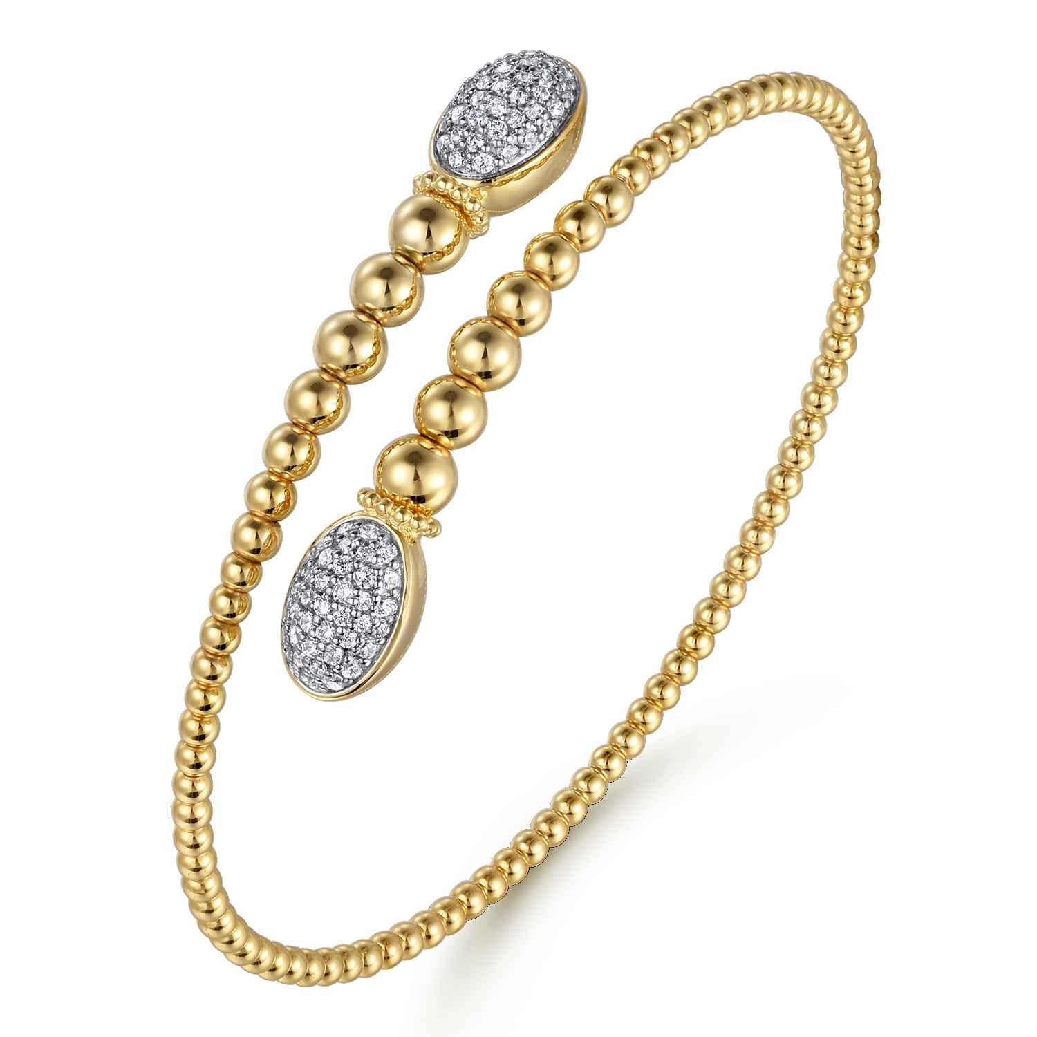 14K Yellow Gold Bujukan Diamond Bangle - 0.5 ct - Shot 2