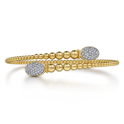 14K Yellow Gold Bujukan Diamond Bangle