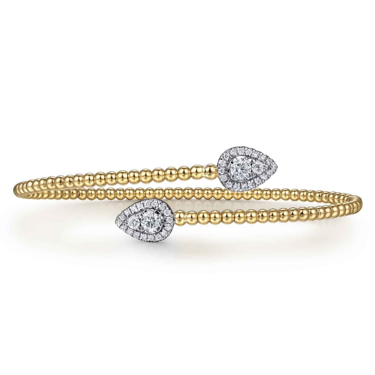 14K Yellow Gold Bujukan Diamond Bangle - 0.5 ct - Shot 1