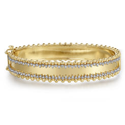 14K Yellow Gold Bujukan Diamond Bangle