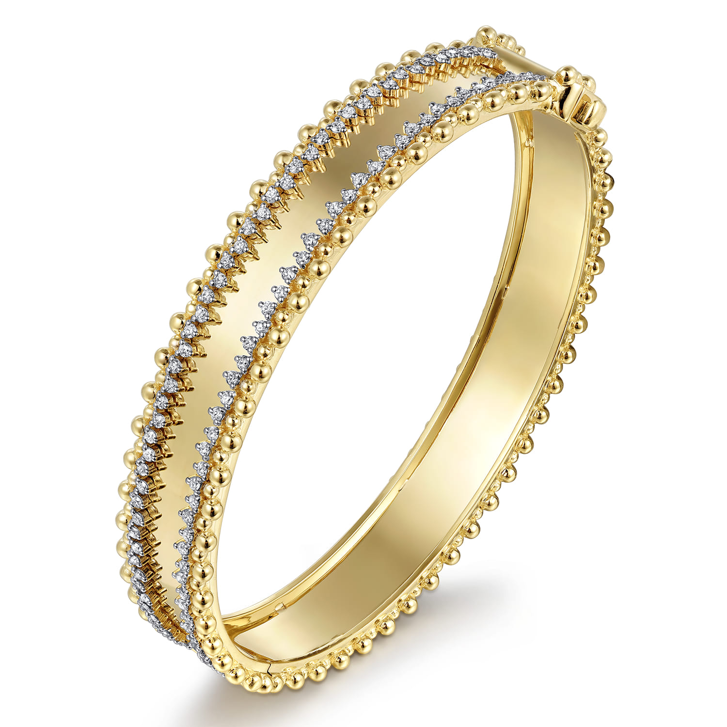 14K Yellow Gold Bujukan Diamond Bangle - 0.73 ct - Shot 2