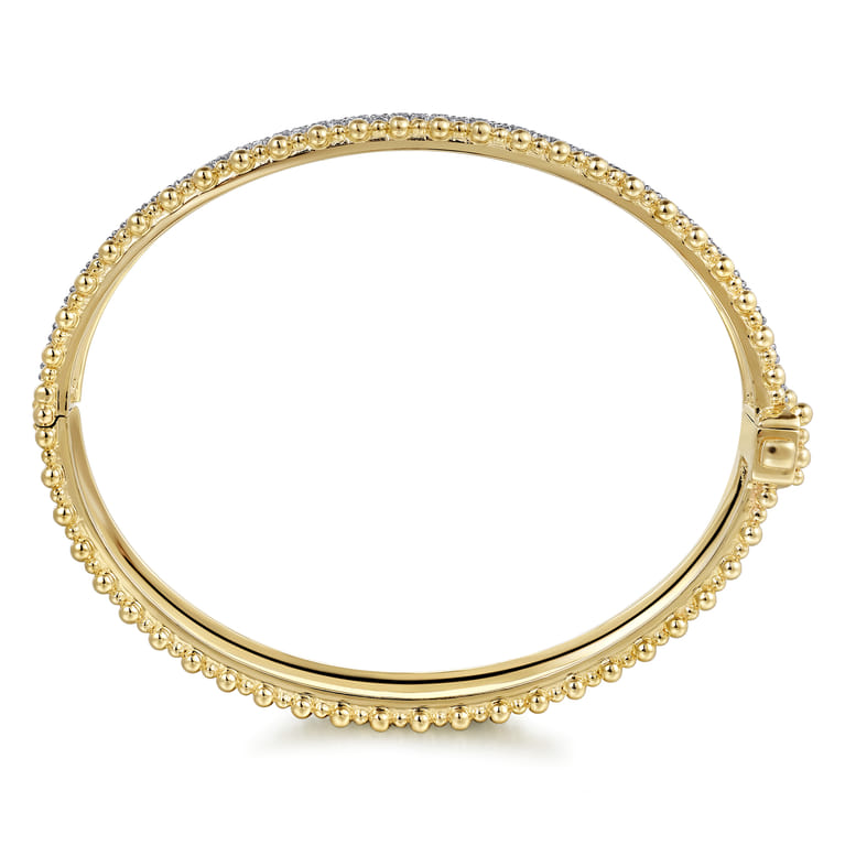 14K Yellow Gold Bujukan Diamond Bangle - 0.73 ct - Shot 3