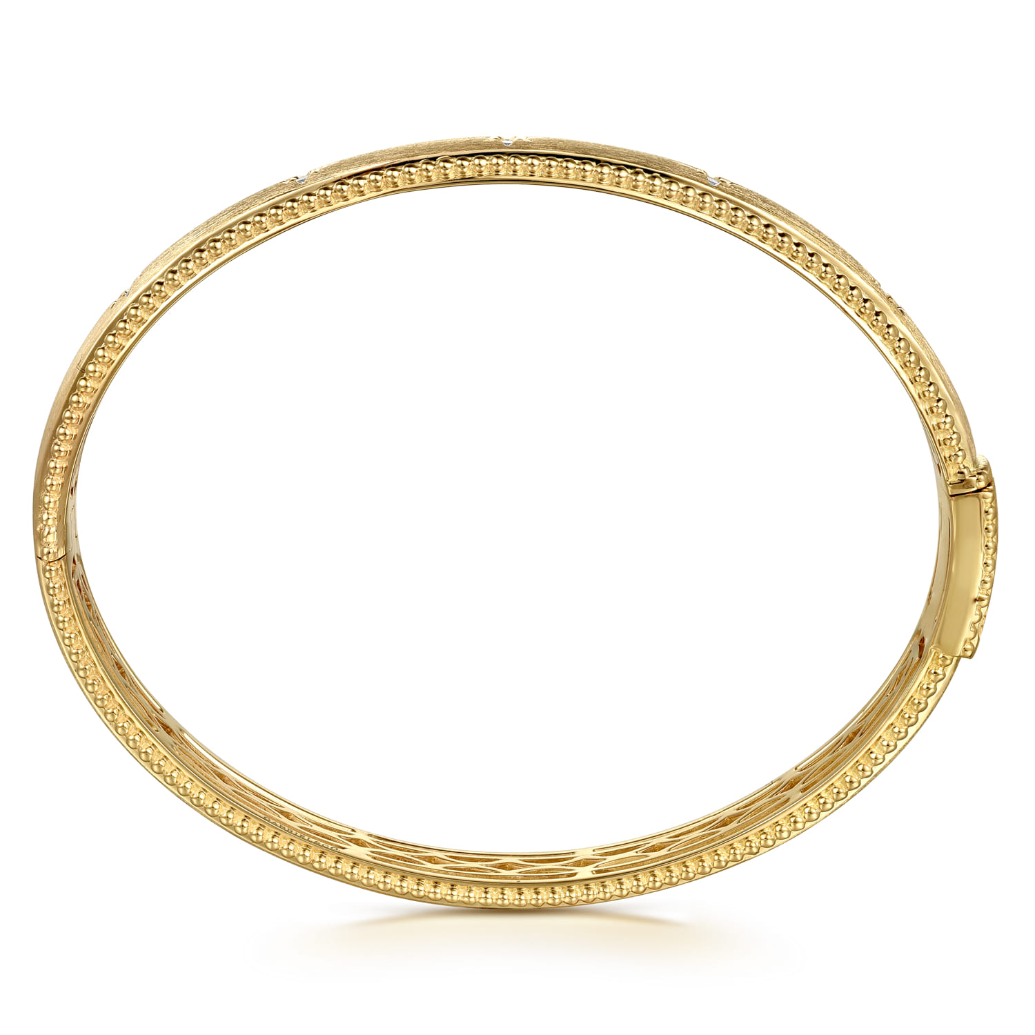 14K Yellow Gold Bujukan Diamond Bangle - 0.15 ct - Shot 3